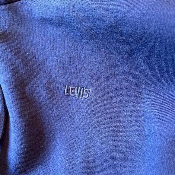 Levis Gold Tab Navy & Yellow Cropped Pullover Hoodie S - Picture 4 of 7